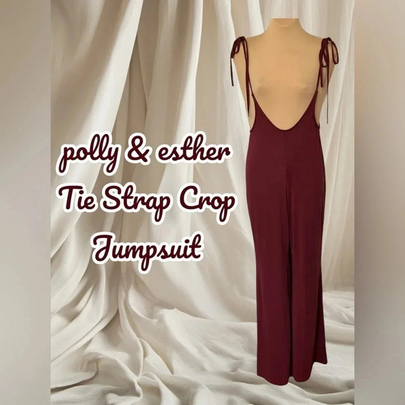 polly & esther | Tie Strap Crop Jumpsuit | NWT! - Picture 1 of 5